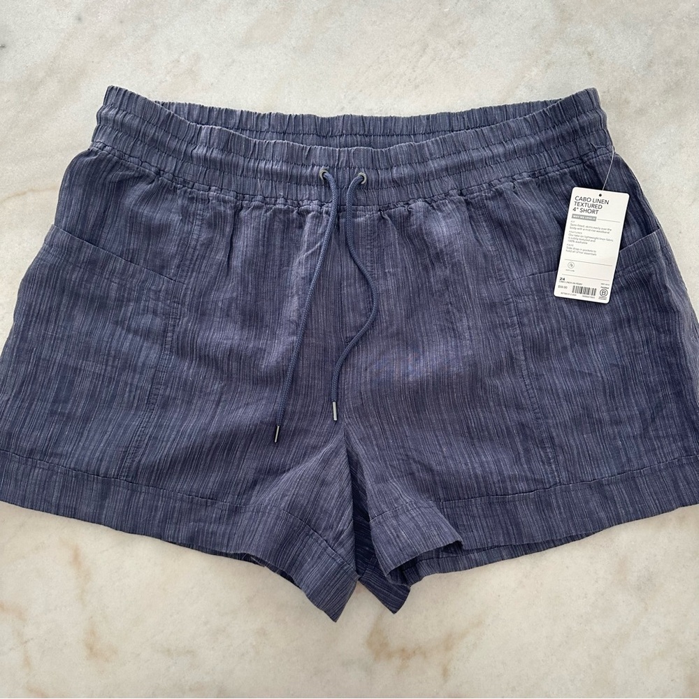 Athleta Cabo Linen Textured 4” Short